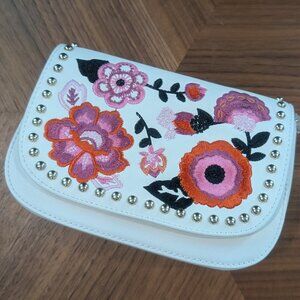 KAARI blue Embroidered Floral Shoulder/Crossbody Bag